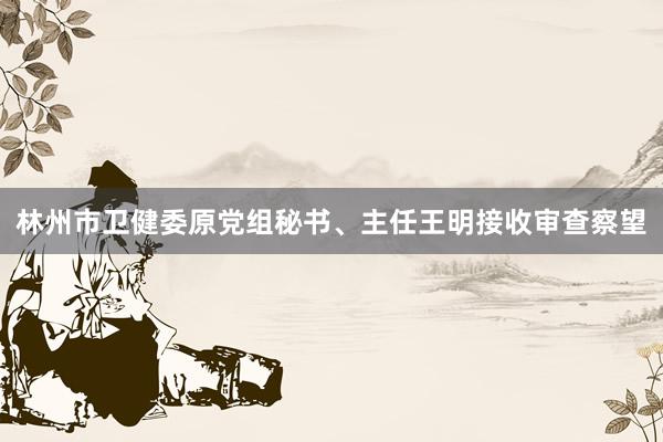 林州市卫健委原党组秘书、主任王明接收审查察望