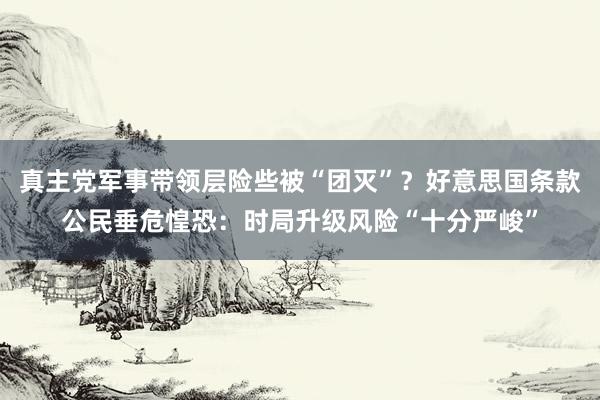 真主党军事带领层险些被“团灭”？好意思国条款公民垂危惶恐：时局升级风险“十分严峻”